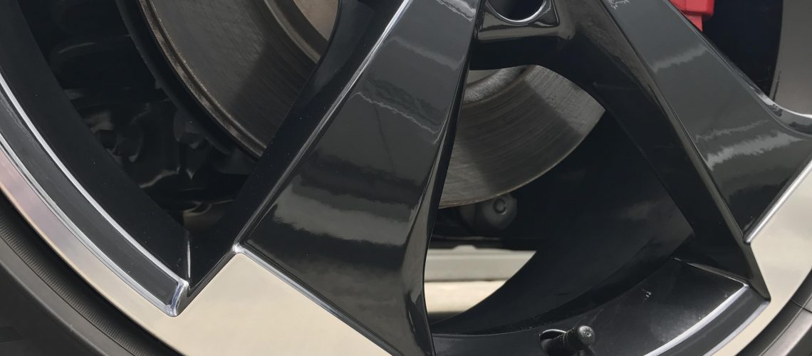 black audi rim wheel protect